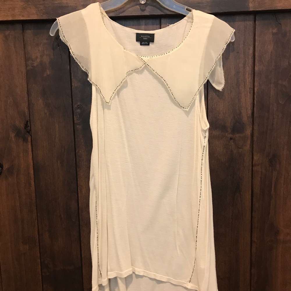Anthropologie Deletta silk-beaded tank